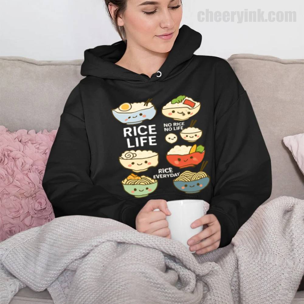 Hoodie Rice Life White 32 Hoodie