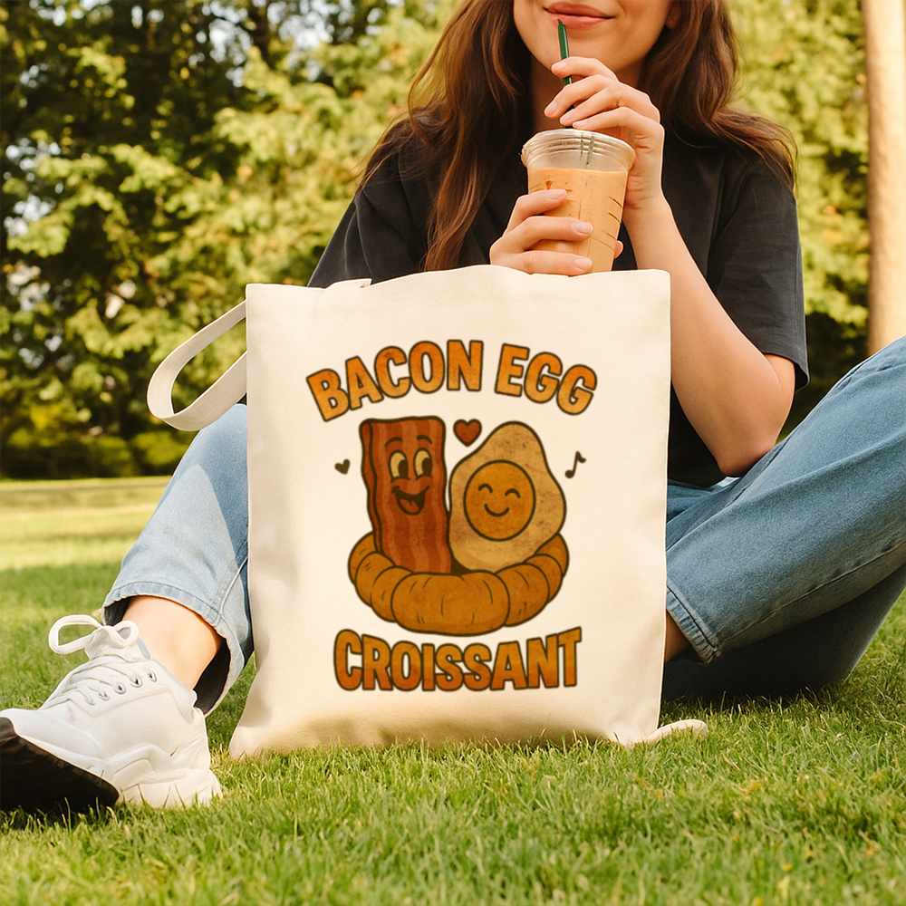 Bacon Egg Croissant Tote Bag