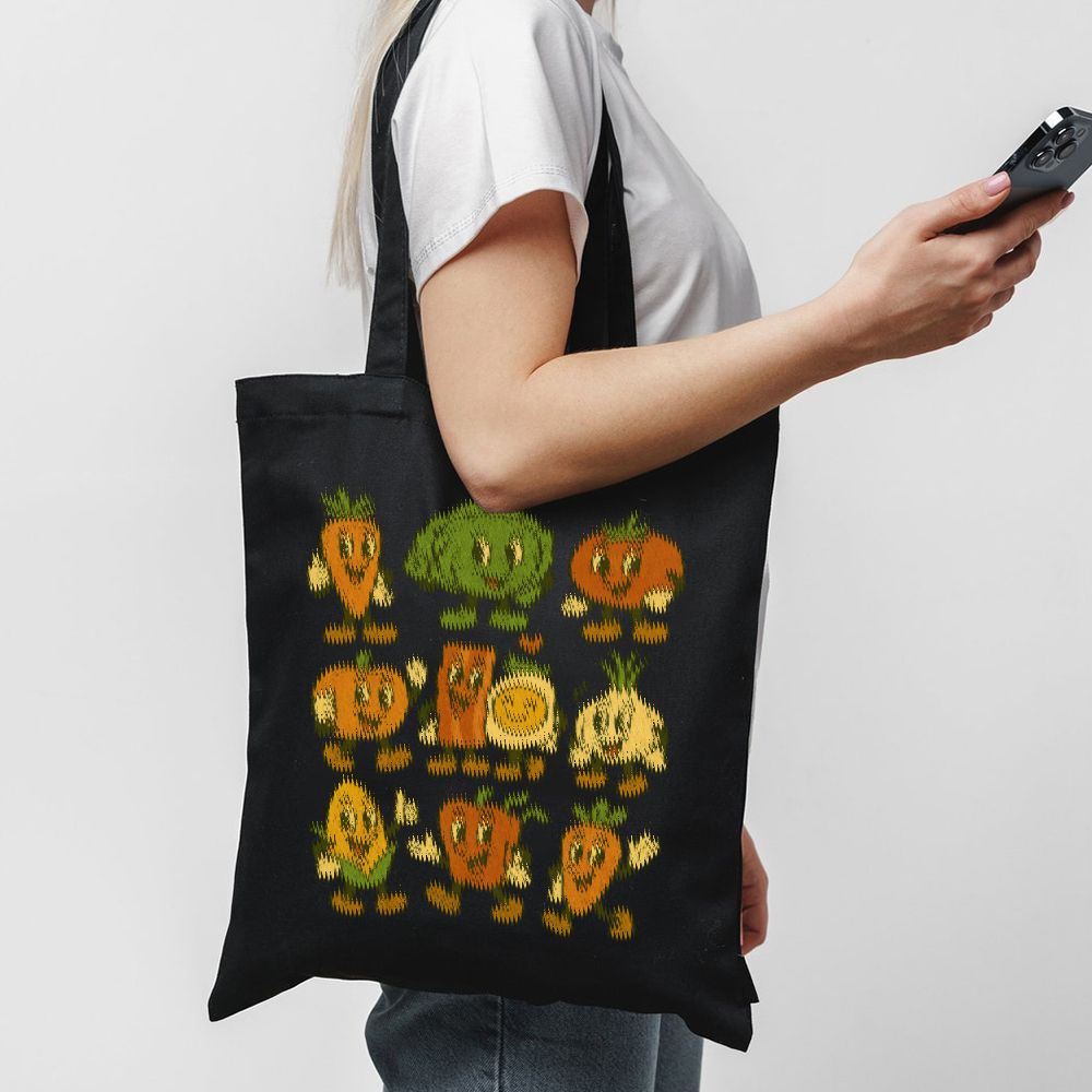 Tode Fresh Veggies 1 Black Tote