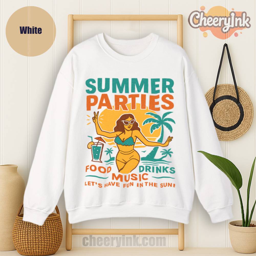 Sweatshirt Summer Parties White