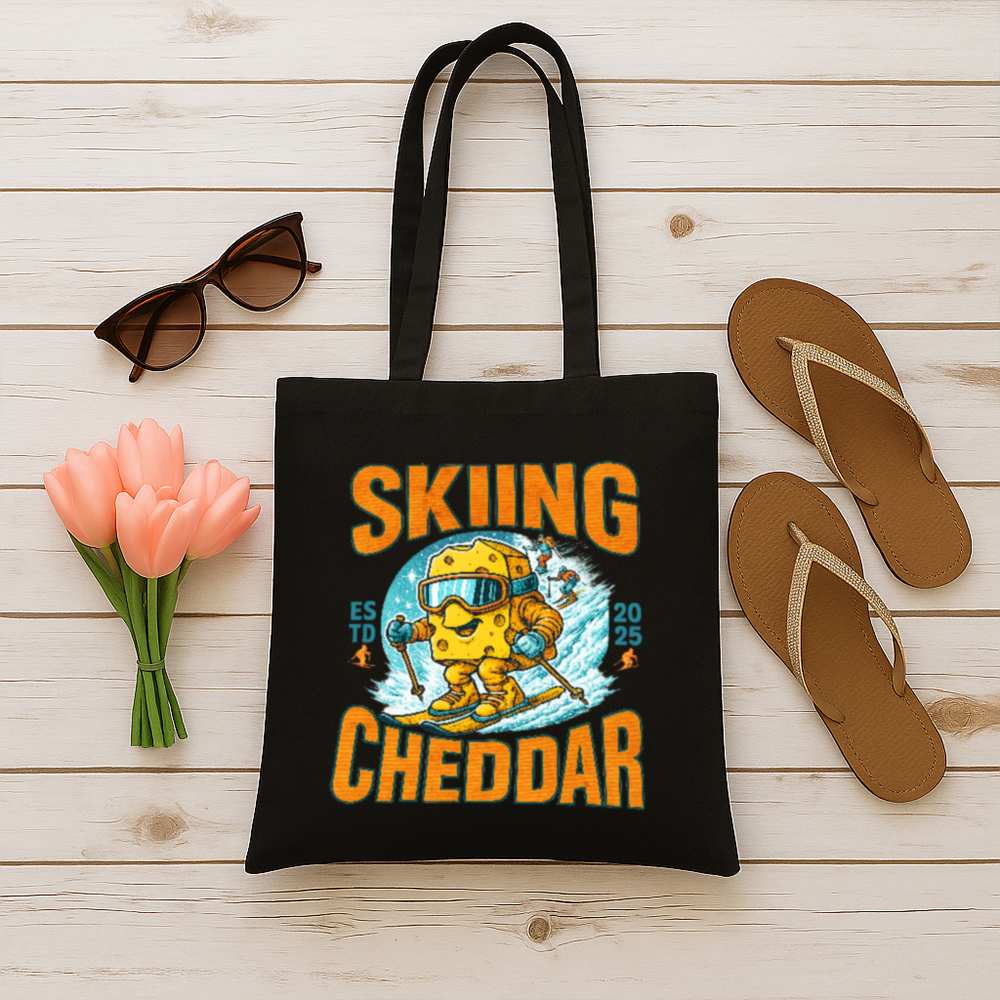 Skiing Cheddar Tote Bag