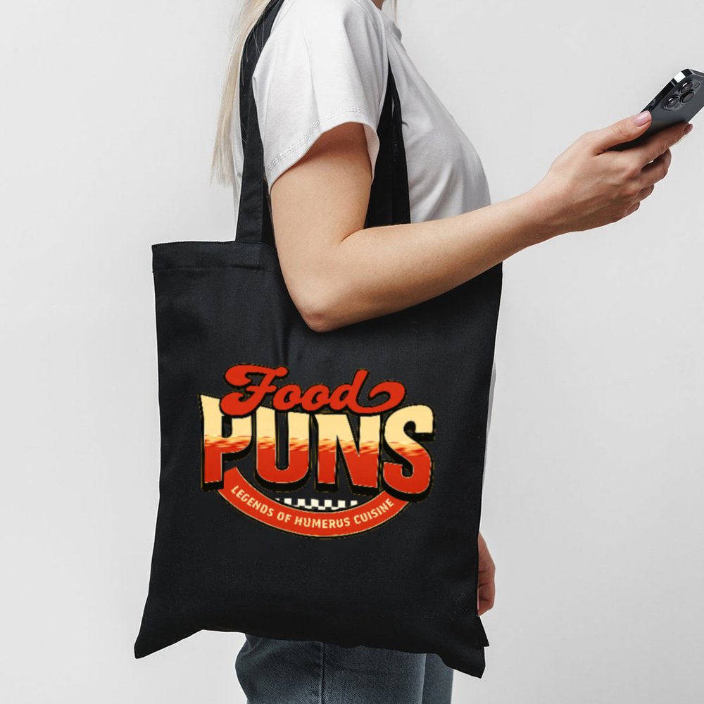 Tote Food Puns 1 Black Tote Copy