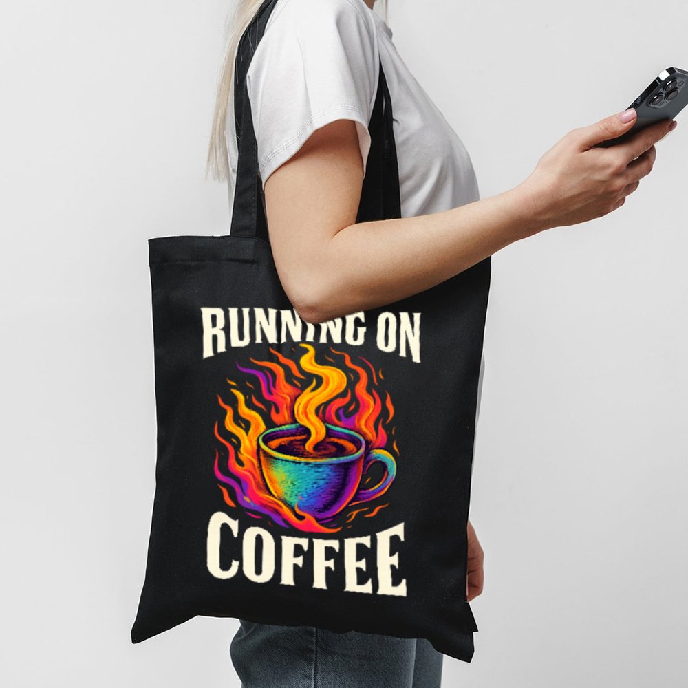 Tote Running On Coffee 1 Black Tote