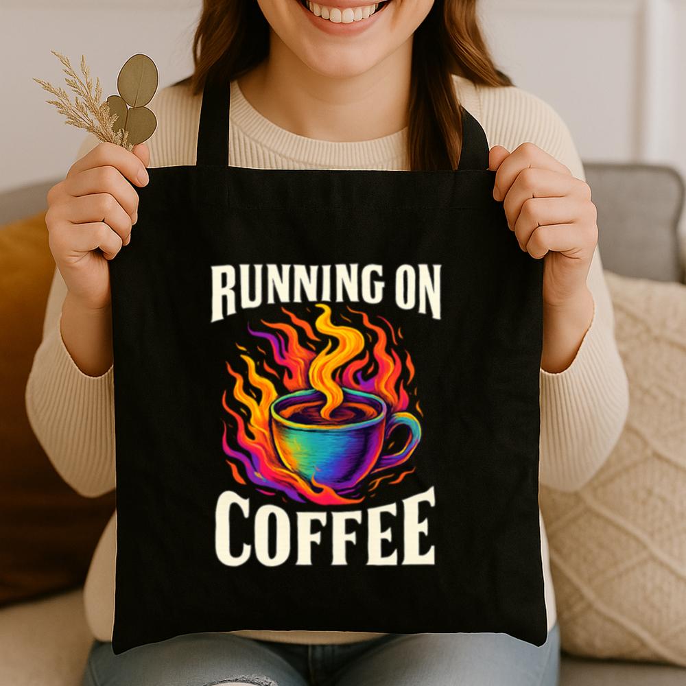 Running on Coffee Tote Bag