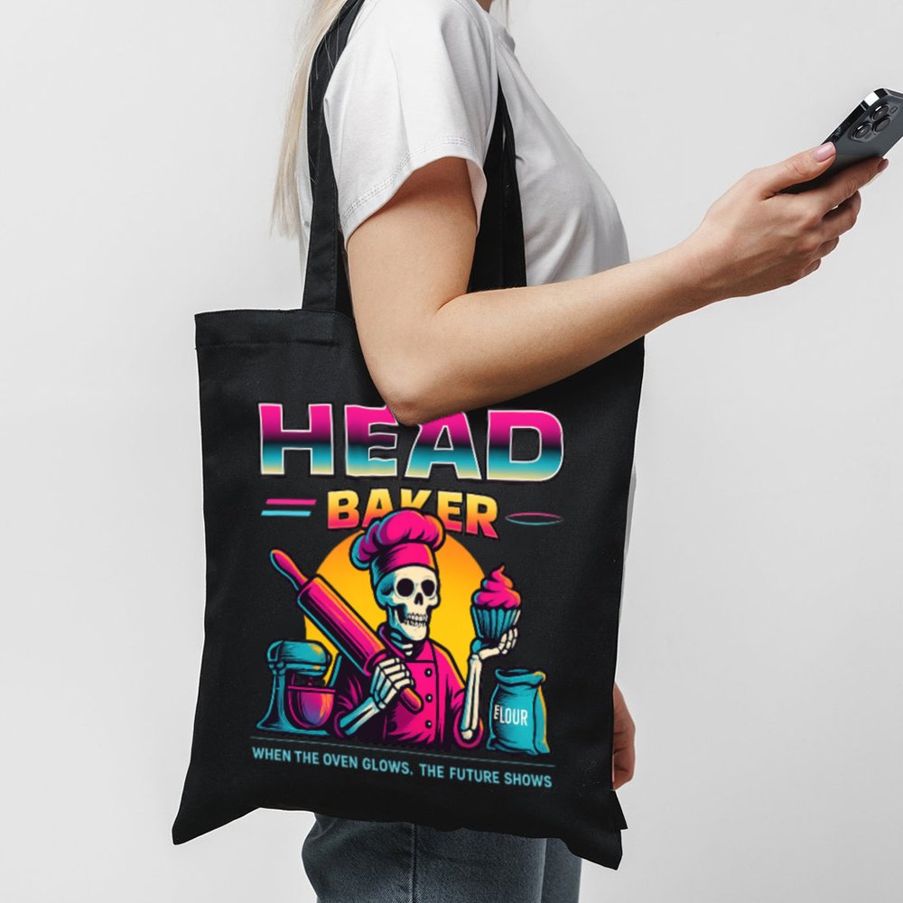 Tshirt Head Baker Tote Head Baker 1 Black Tote