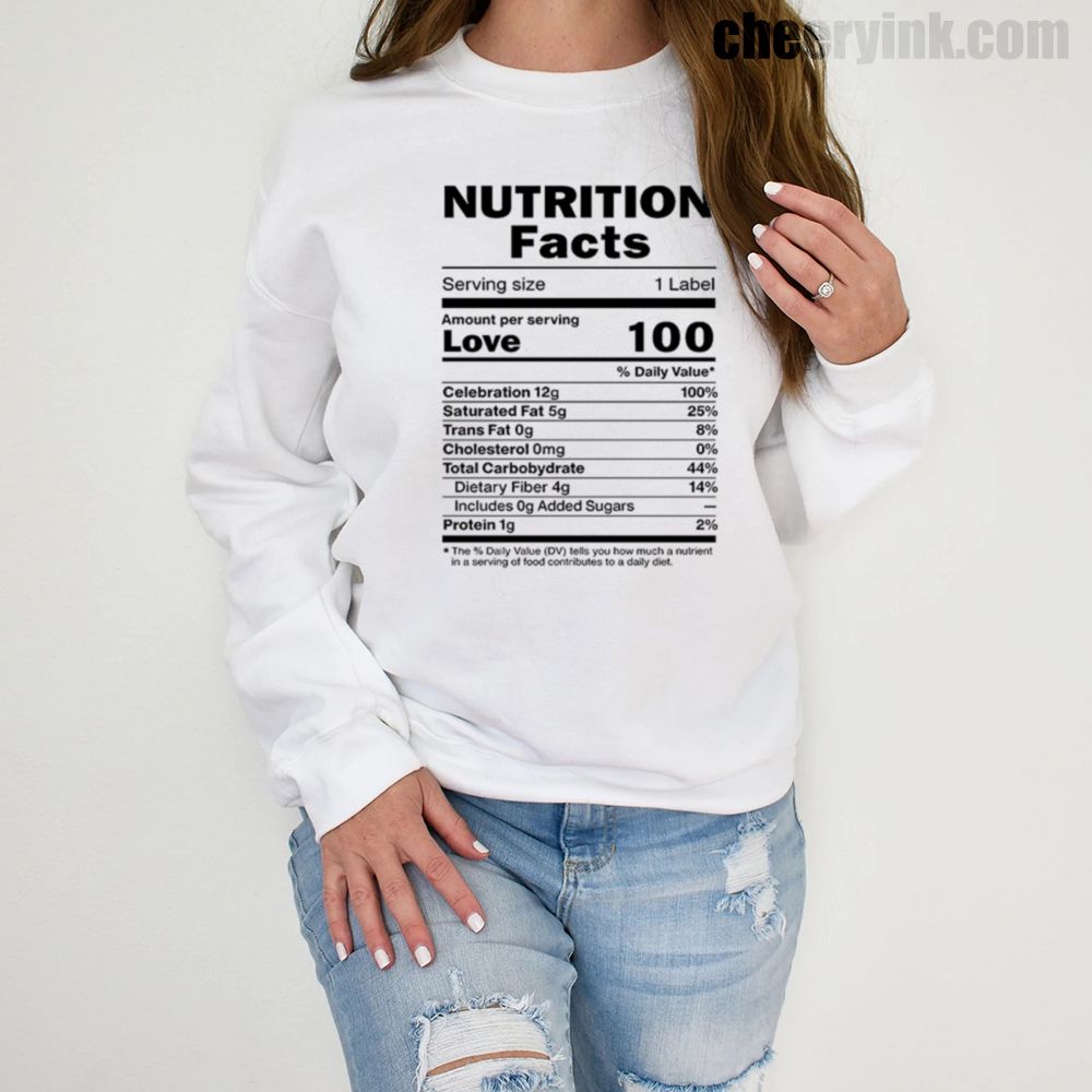Weatshirt Nutrition Facts Label 1 Sweatshirt