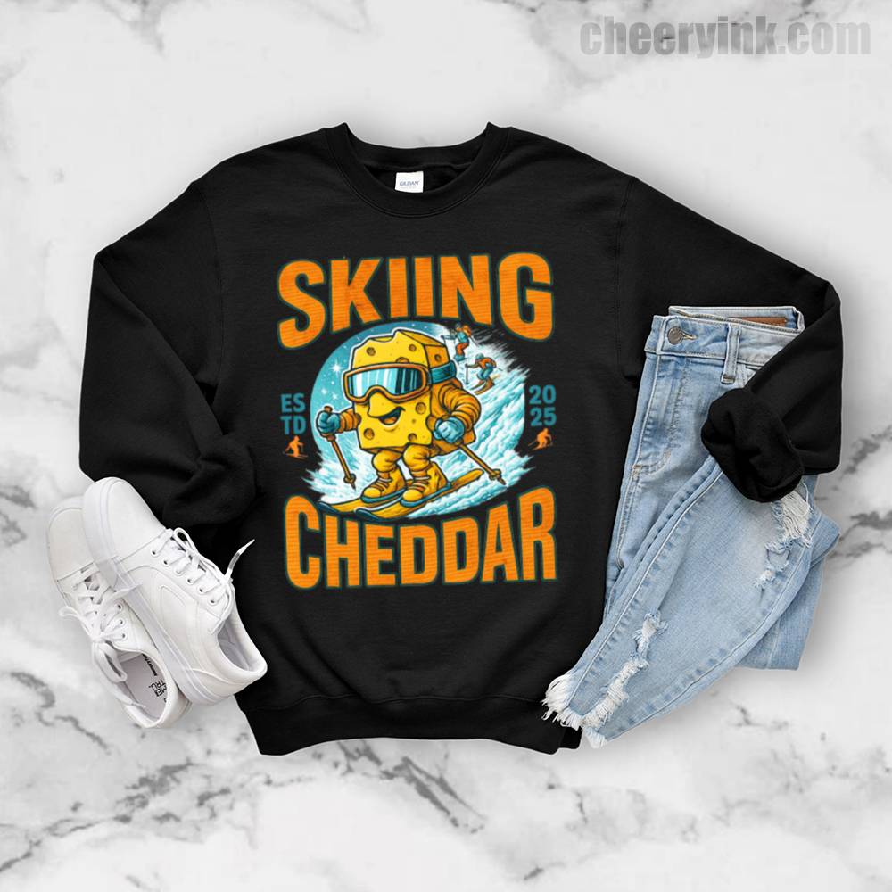 Weatshirt Skiing Cheddar Cheese 7 Sweatshirt
