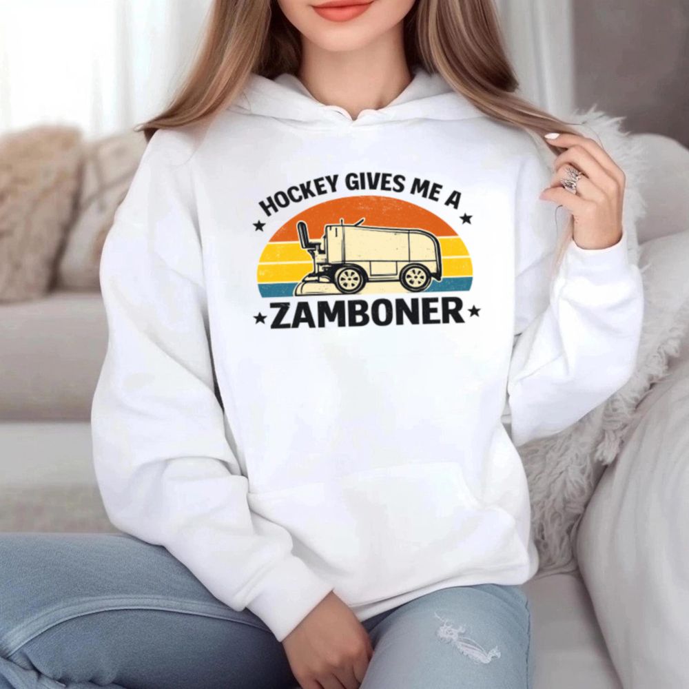 Hockey Gives Me A Zamboner Black 6 Hoodie T Shirt