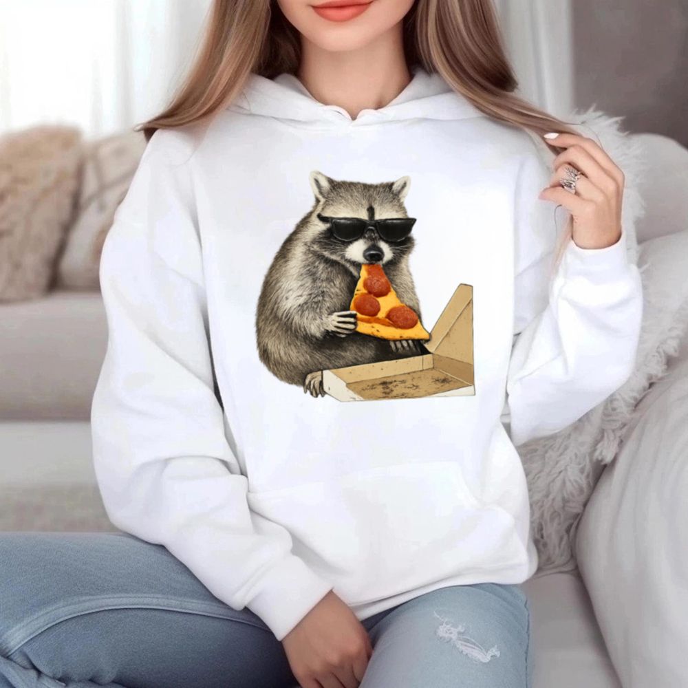 Raccoon Eating Pizza 6 Hoodie T Shirt