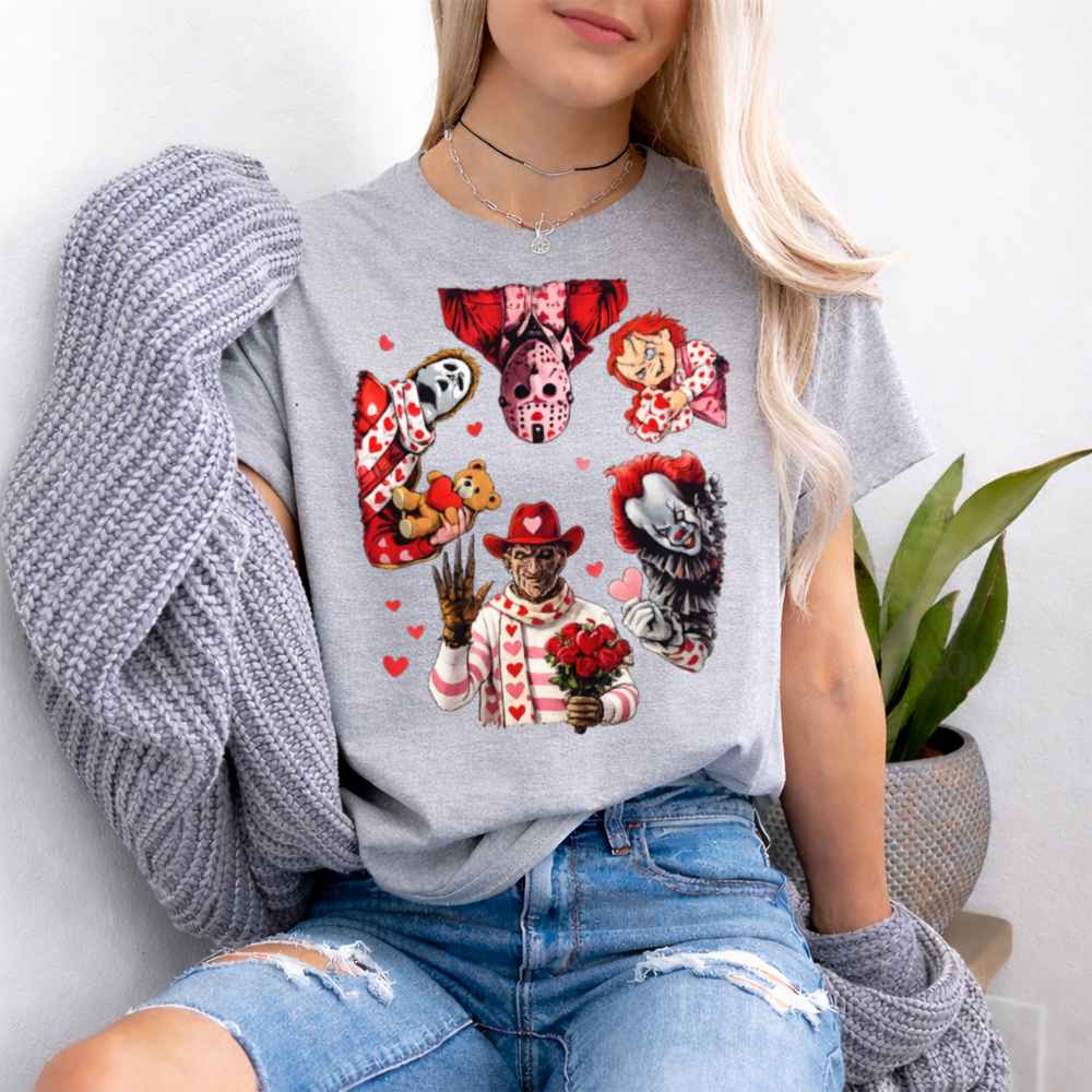 Horror Movie Characters Be Mine 49 T Shirt