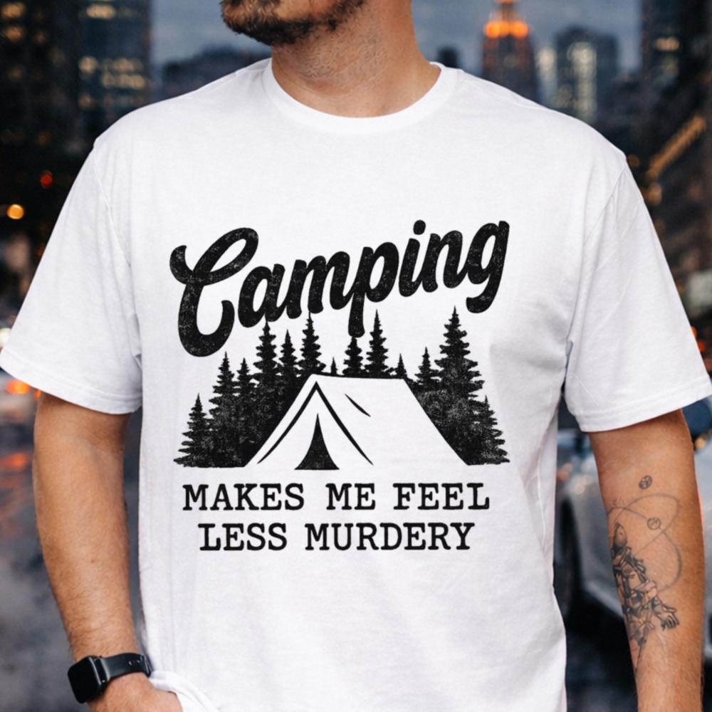 dark humor introvert wilderness escape coping mechanism t-shirt