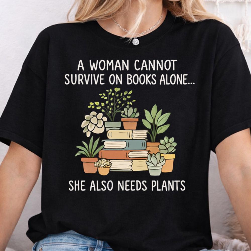 Books And Plants T Shirt Perfect For