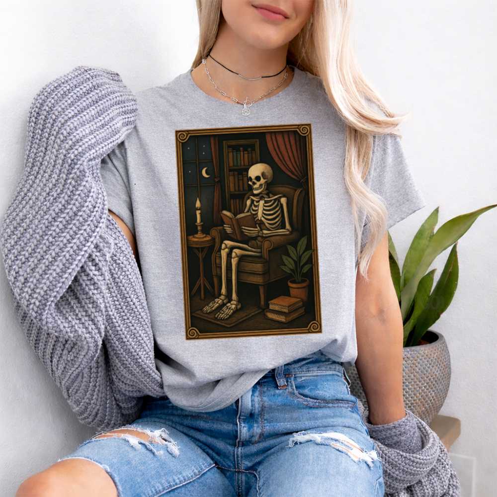 Reading Skeleton T Shirt Perfect For Introverts