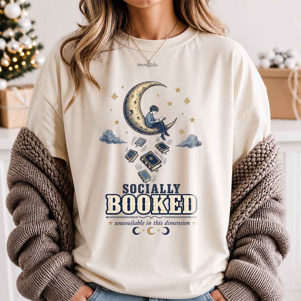 Socially Booked T-Shirt – Funny Gift for Book Lovers