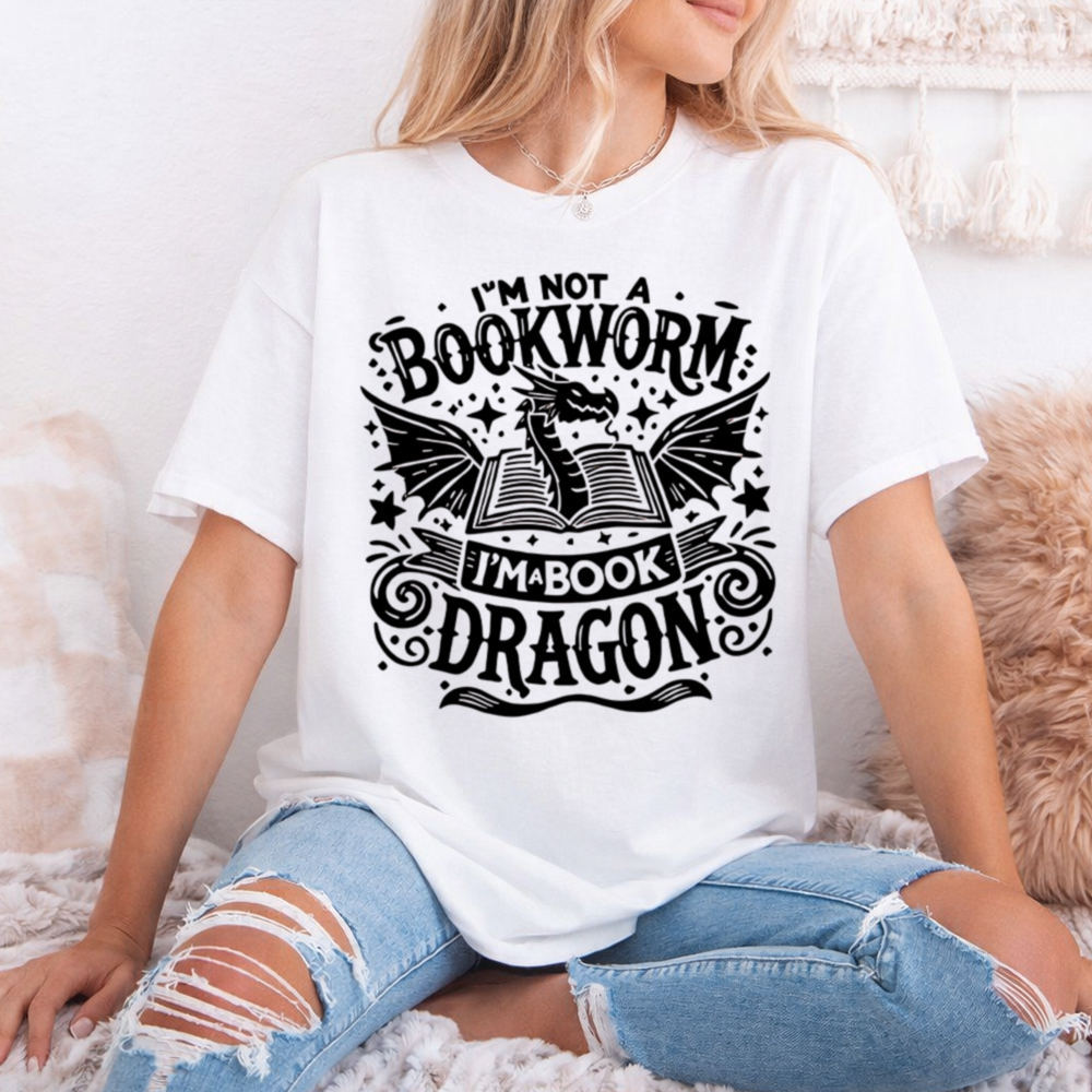 Book Dragon Shirt: I'm Not a Bookworm Fantasy Reader Tee 2