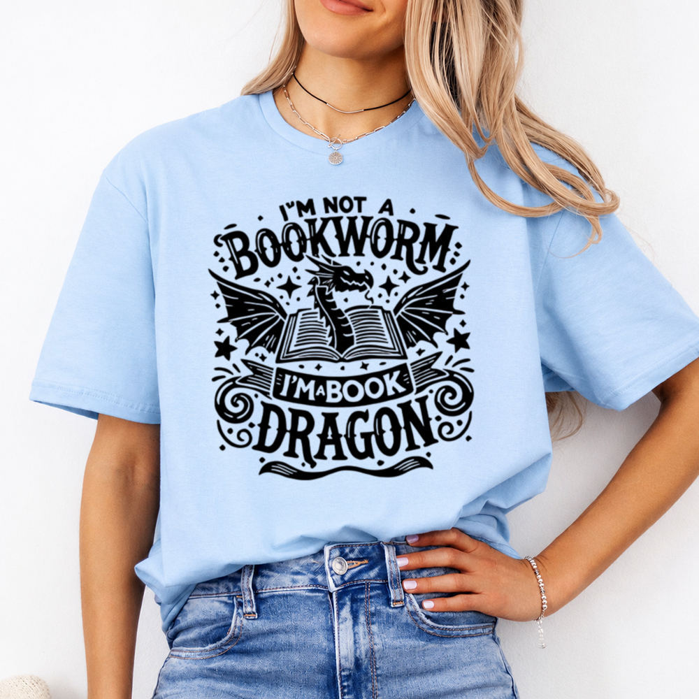 Book Dragon Shirt: I’m Not a Bookworm Fantasy Reader Tee Image 3 Book Dragon Shirt: I'm Not a Bookworm Fantasy Reader Tee 3