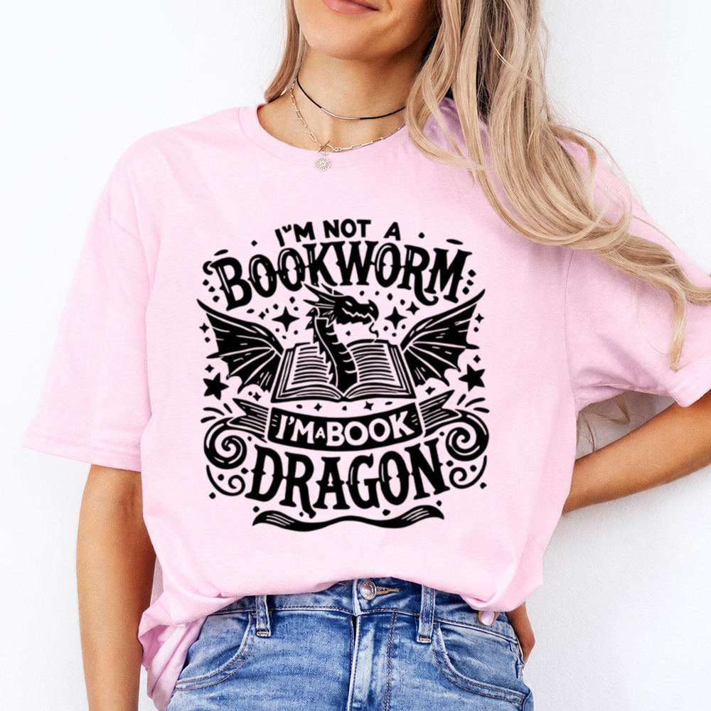 Book Dragon Shirt: I’m Not a Bookworm Fantasy Reader Tee Image 4 Book Dragon Shirt: I'm Not a Bookworm Fantasy Reader Tee 4