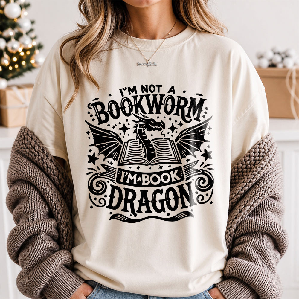 Book Dragon Shirt: I'm Not a Bookworm Fantasy Reader Tee