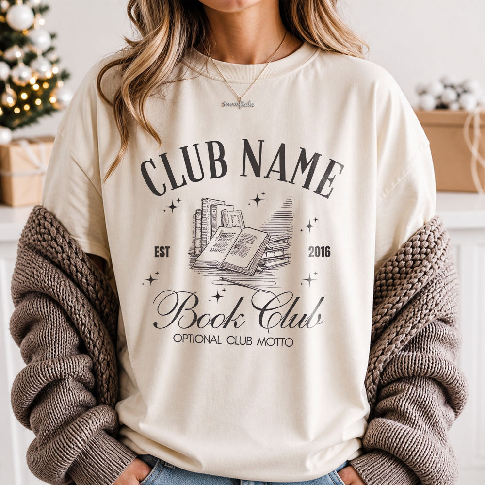 Bookish Book Lover T-Shirt – Club Name Est 2016 Book Club Optional Club Motto Image 4 Bookish Book Lover T-Shirt - Club Name Est 2016 Book Club Optional Club Motto 4