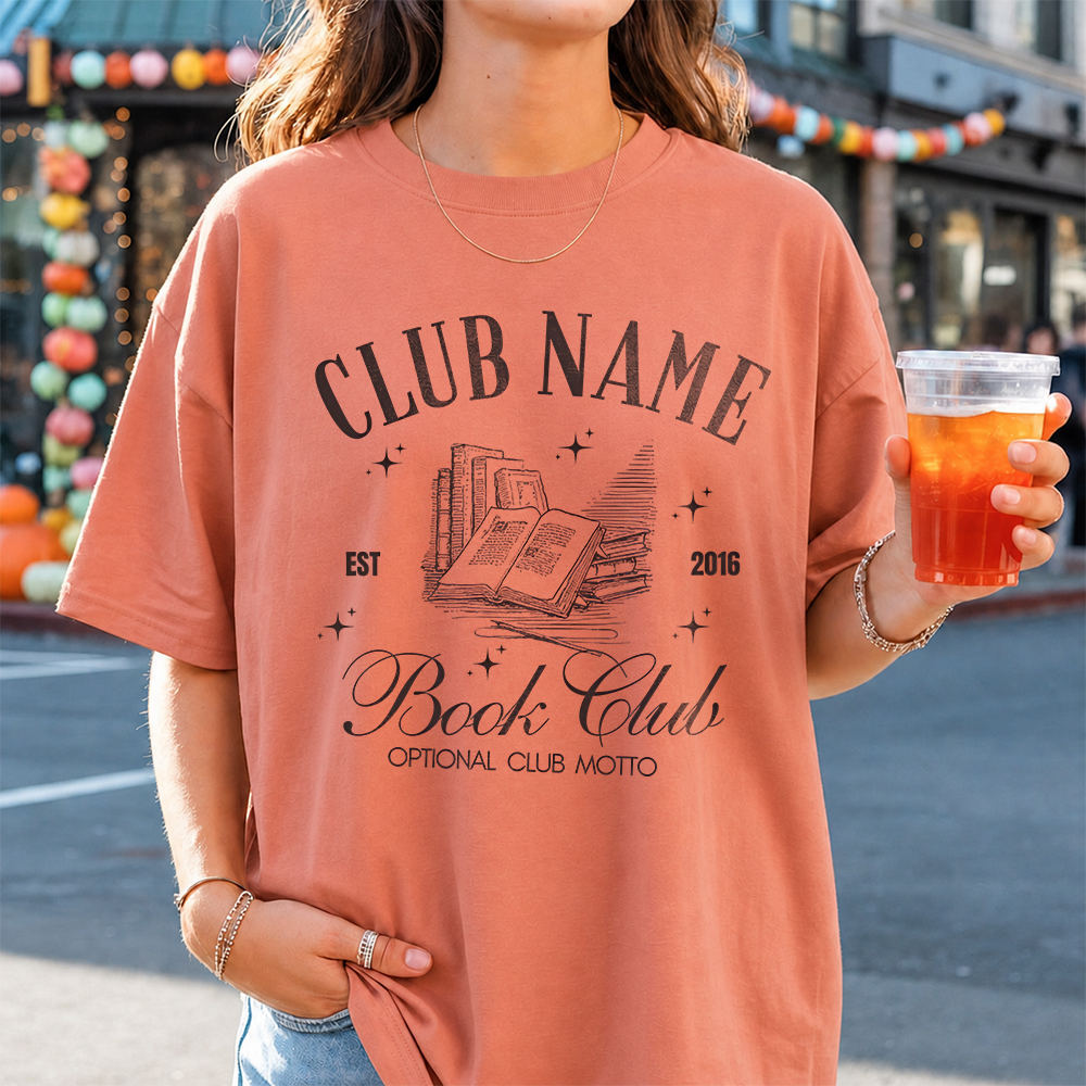 Bookish Book Lover T-Shirt – Club Name Est 2016 Book Club Optional Club Motto Image 6 Bookish Book Lover T-Shirt - Club Name Est 2016 Book Club Optional Club Motto 6