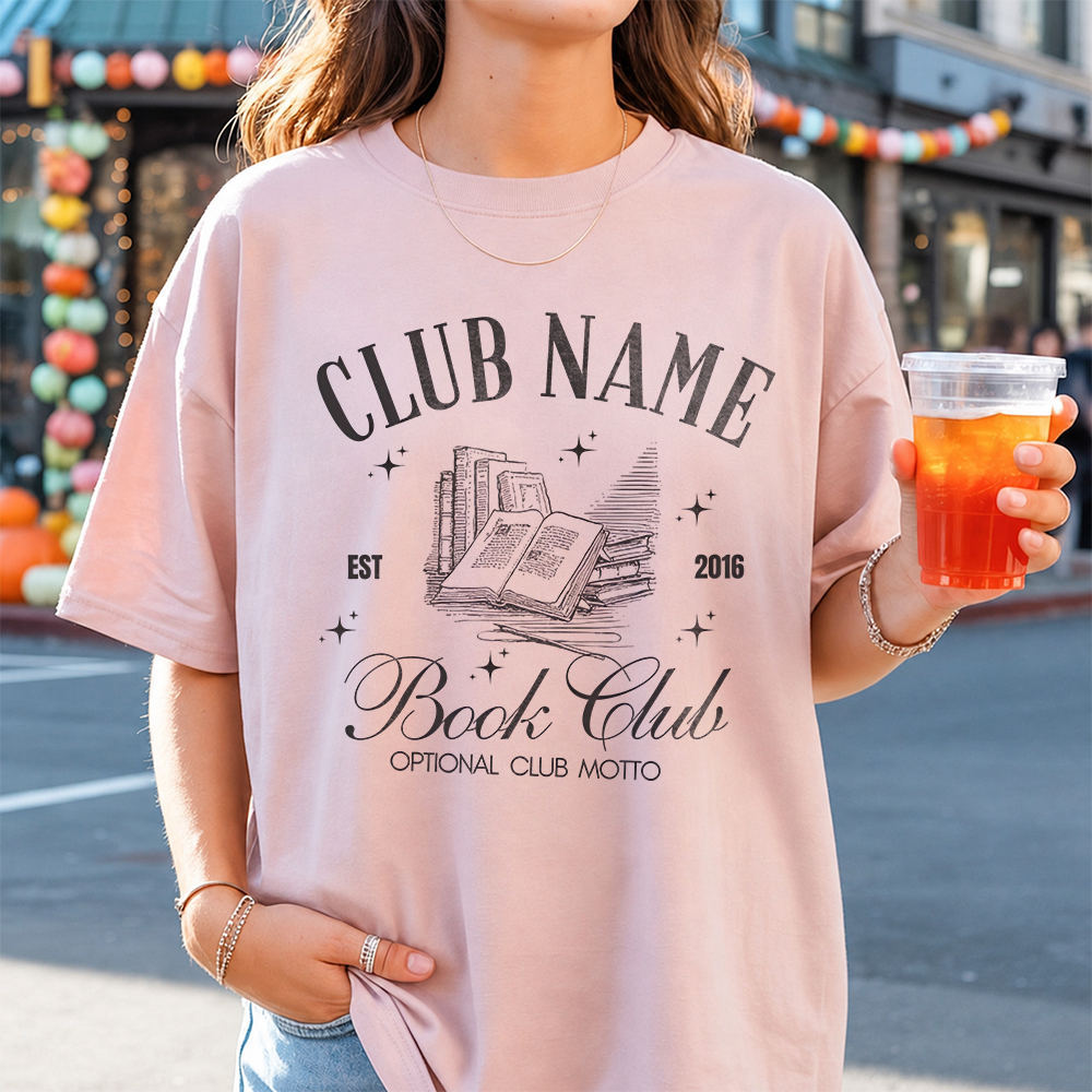 Bookish Book Lover T-Shirt – Club Name Est 2016 Book Club Optional Club Motto Image 7 Bookish Book Lover T-Shirt - Club Name Est 2016 Book Club Optional Club Motto 7