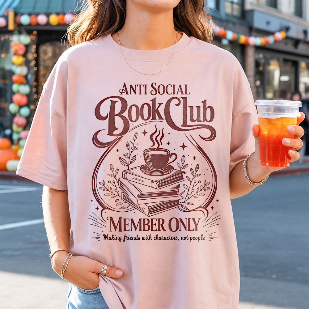 Booktrovert Shirt Anti Social Book Club Member Only Image 5 Booktrovert Shirt Anti Social Book Club Member Only 5