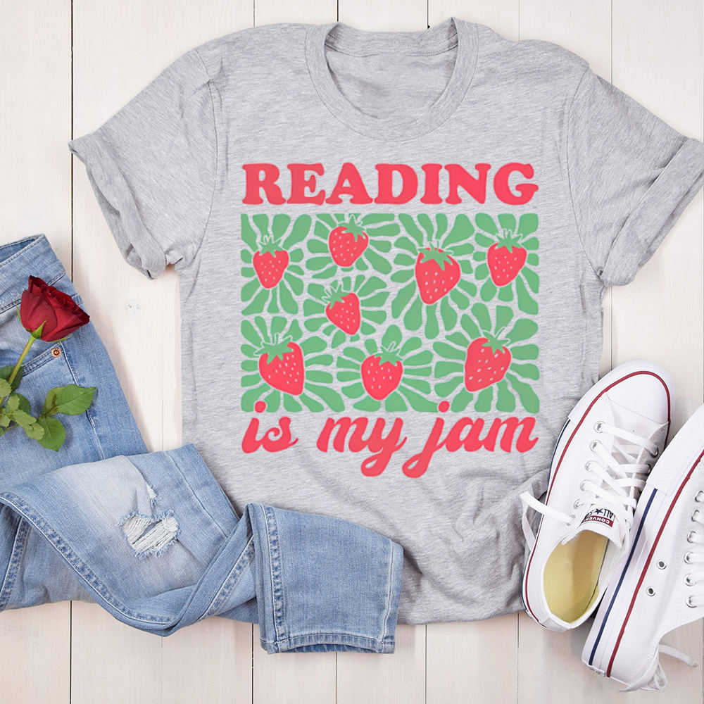 Bookworm Shirt Reading Is My Jam Strawberry Cozy Vibes Image 7 Bookworm Shirt Reading Is My Jam Strawberry Cozy Vibes 7