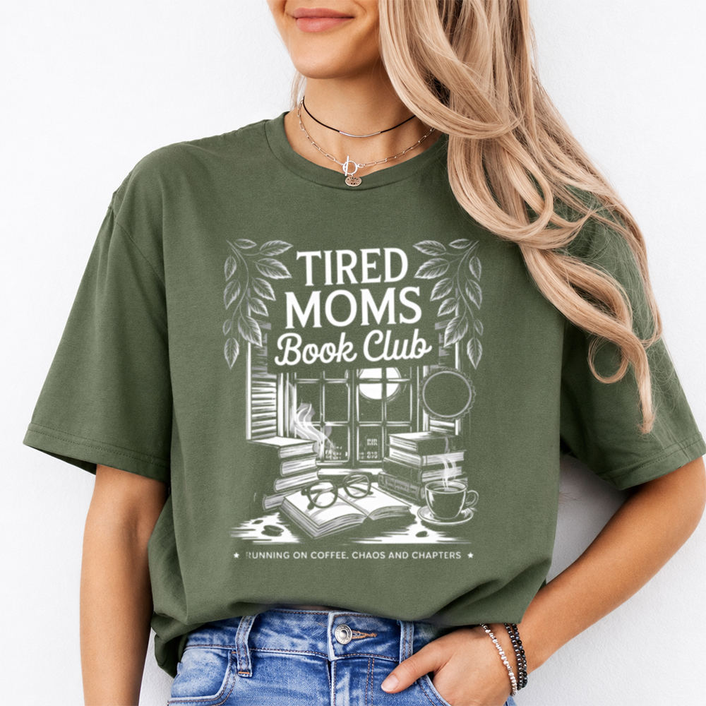 Bookworm Shirt Tired Moms Book Club Graphic Tee 2