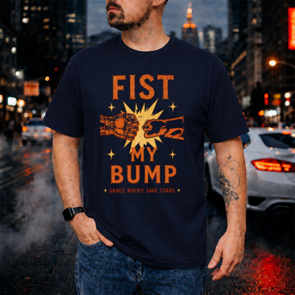 Fist My Bump Grace Rocky Save Stars Shirt – Space Friendship Sci-Fi Tee Image 6 Fist My Bump Grace Rocky Save Stars Shirt – Space Friendship Sci-Fi Tee 6