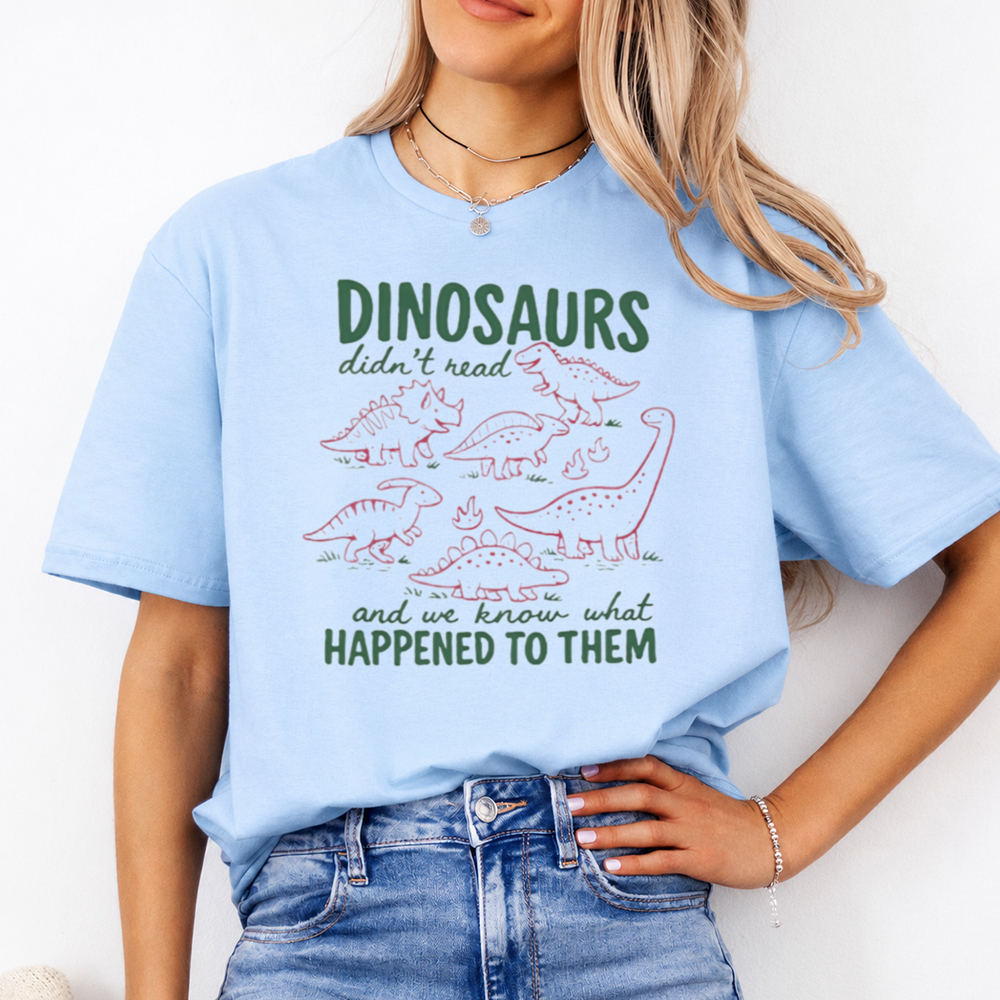 Funny Book Lover Shirt - Dinosaurs and the Importance of Reading 2