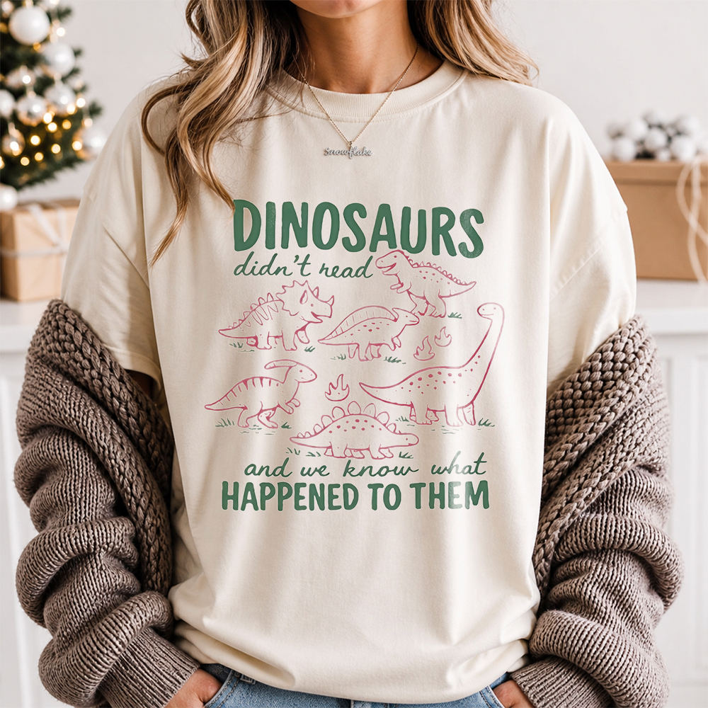Funny Book Lover Shirt - Dinosaurs and the Importance of Reading