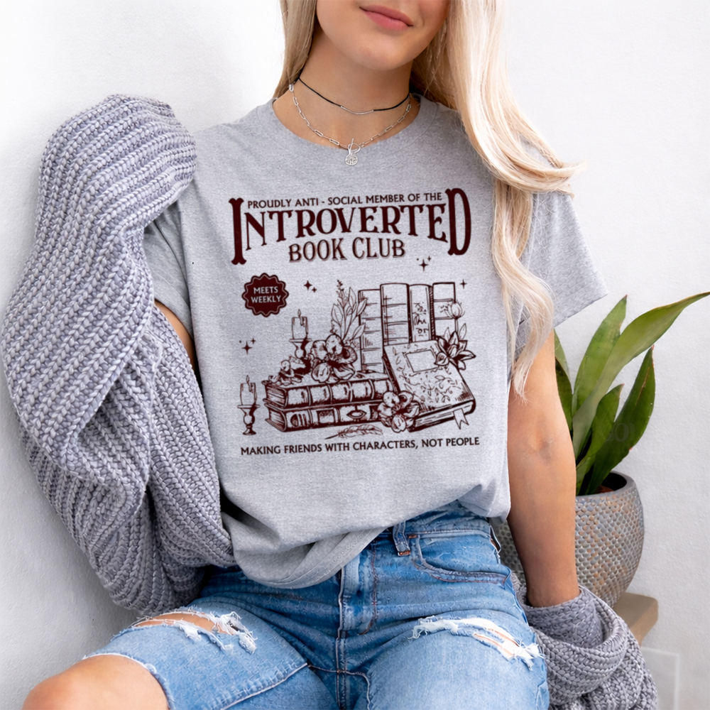 Funny Book Lover T-Shirt - Proudly Anti - Social Member Of The Introverted Book 2