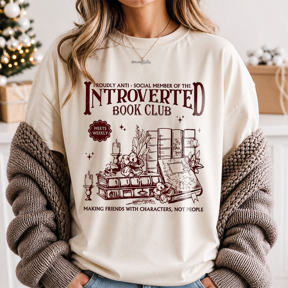 Funny Book Lover T-Shirt - Proudly Anti - Social Member Of The Introverted Book