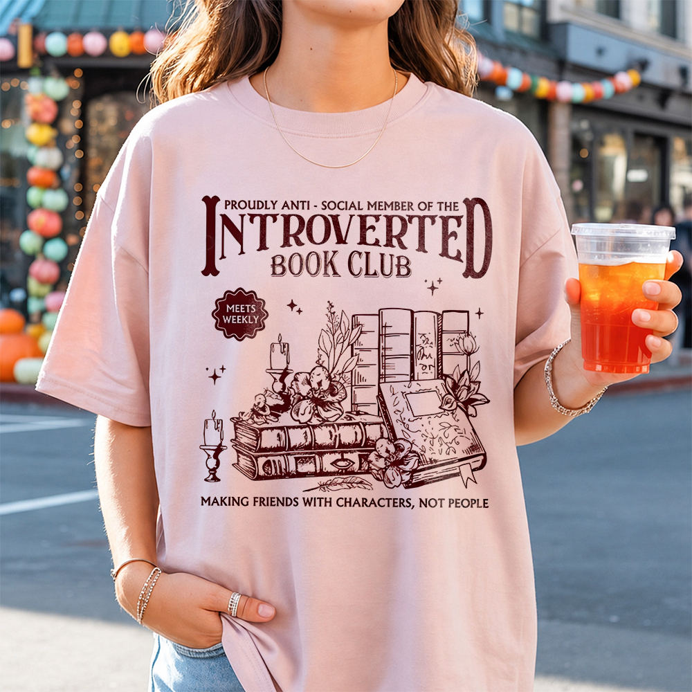 Funny Book Lover T-Shirt – Proudly Anti – Social Member Of The Introverted Book Image 6 Funny Book Lover T-Shirt - Proudly Anti - Social Member Of The Introverted Book 6