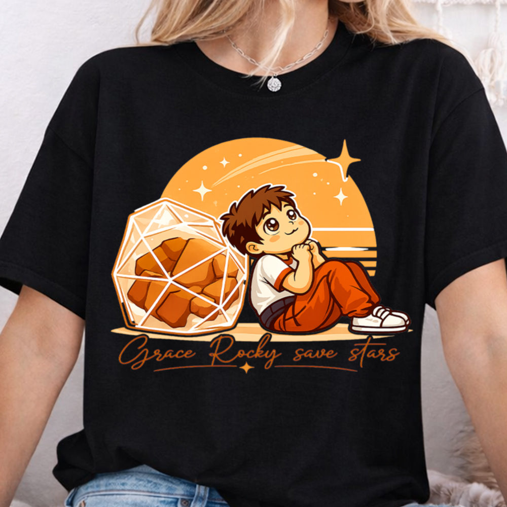 Grace Rocky Save Stars Sci Fi Book Lover Shirt - Rocky and Grace Fan Tee 2