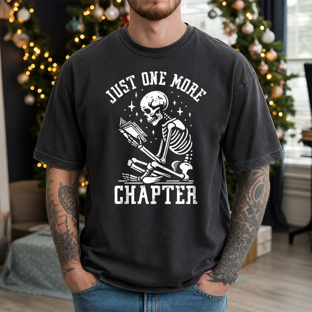 Just One More Chapter Shirt, Skeleton Reader and Late-Night Bookworm Image 3 Just One More Chapter Shirt, Skeleton Reader and Late-Night Bookworm 3