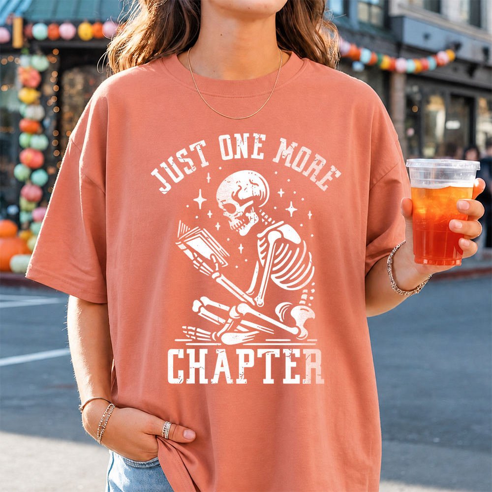 Just One More Chapter Shirt, Skeleton Reader and Late-Night Bookworm Image 4 Just One More Chapter Shirt, Skeleton Reader and Late-Night Bookworm 4