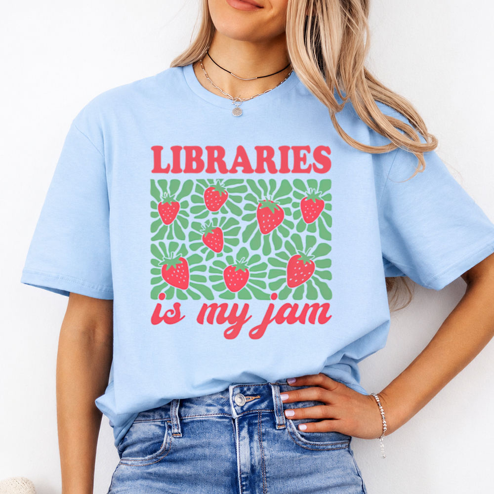 Libraries Are My Jam Library Lover Graphic Tee Image 3 Libraries Are My Jam Library Lover Graphic Tee 3