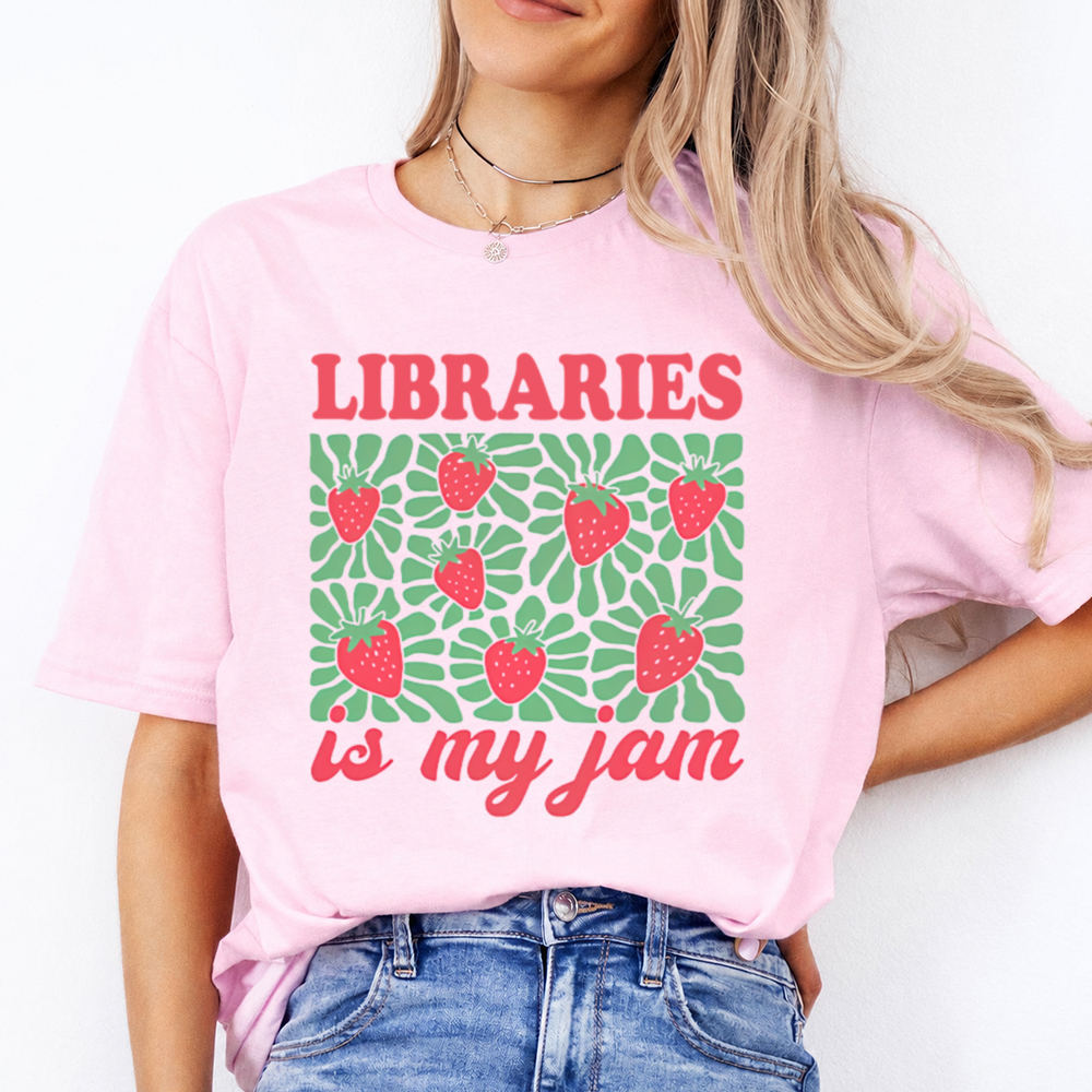 Libraries Are My Jam Library Lover Graphic Tee Image 4 Libraries Are My Jam Library Lover Graphic Tee 4