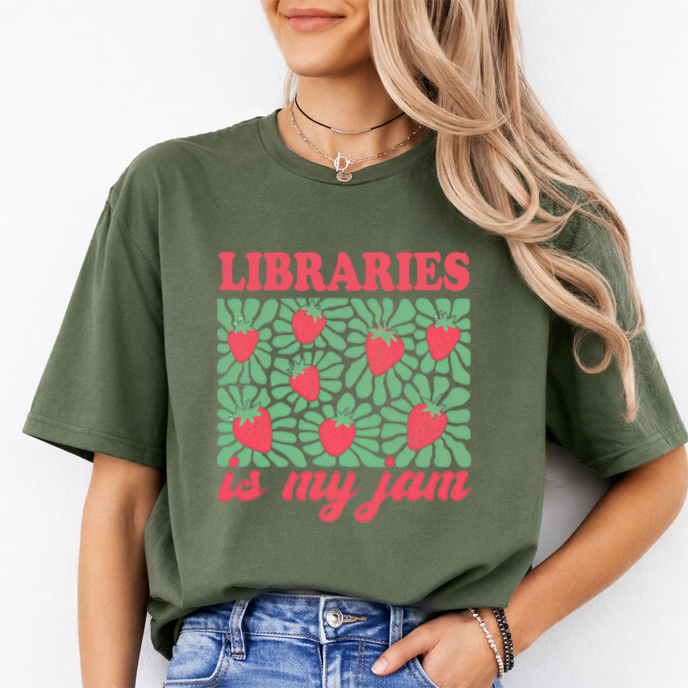 Libraries Are My Jam Library Lover Graphic Tee Image 5 Libraries Are My Jam Library Lover Graphic Tee 5
