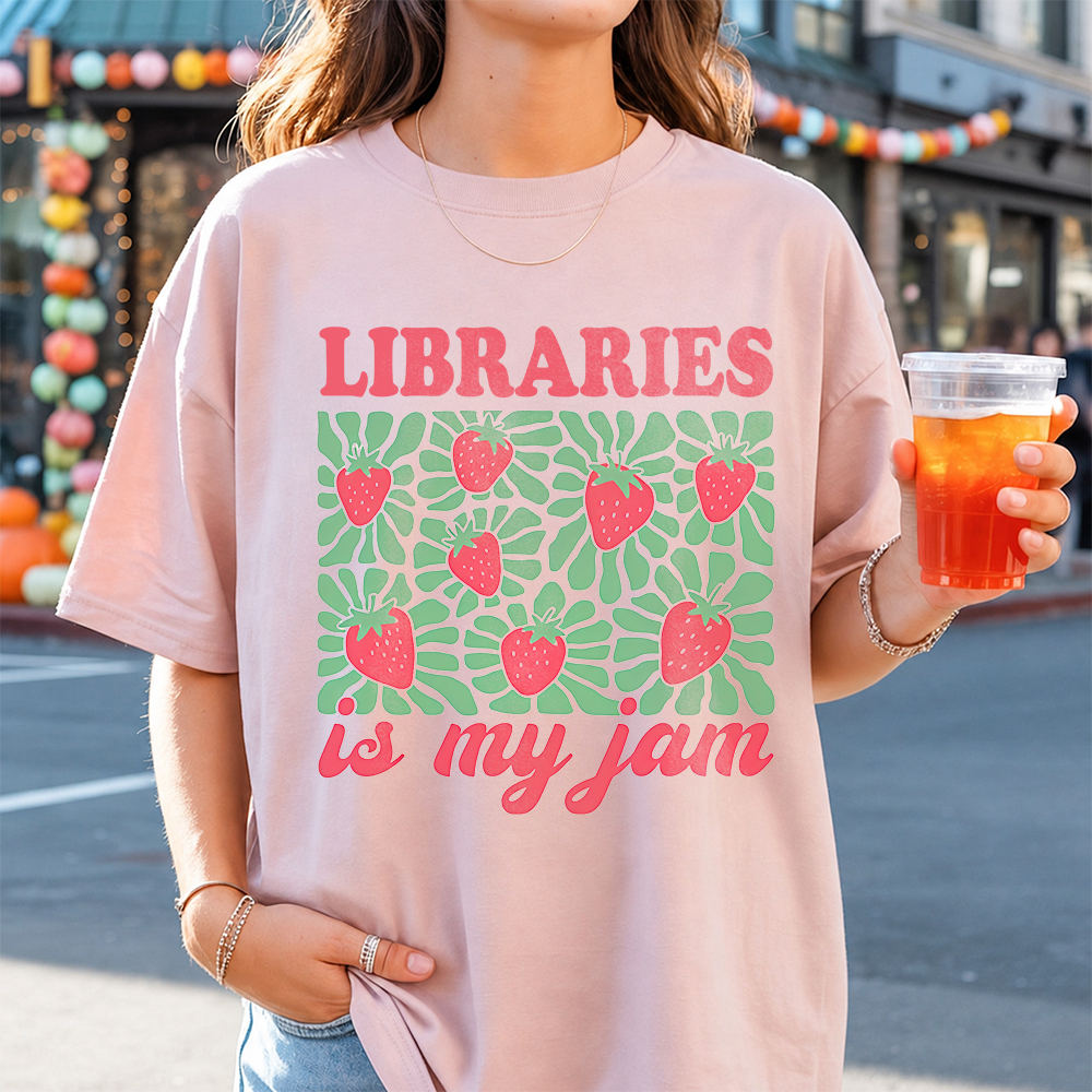 Libraries Are My Jam Library Lover Graphic Tee Image 6 Libraries Are My Jam Library Lover Graphic Tee 6