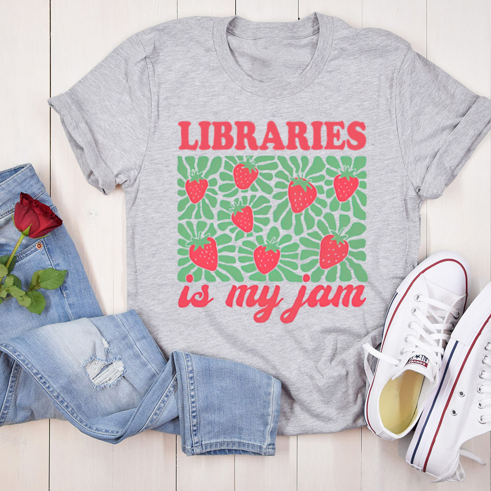 Libraries Are My Jam Library Lover Graphic Tee Image 7 Libraries Are My Jam Library Lover Graphic Tee 7