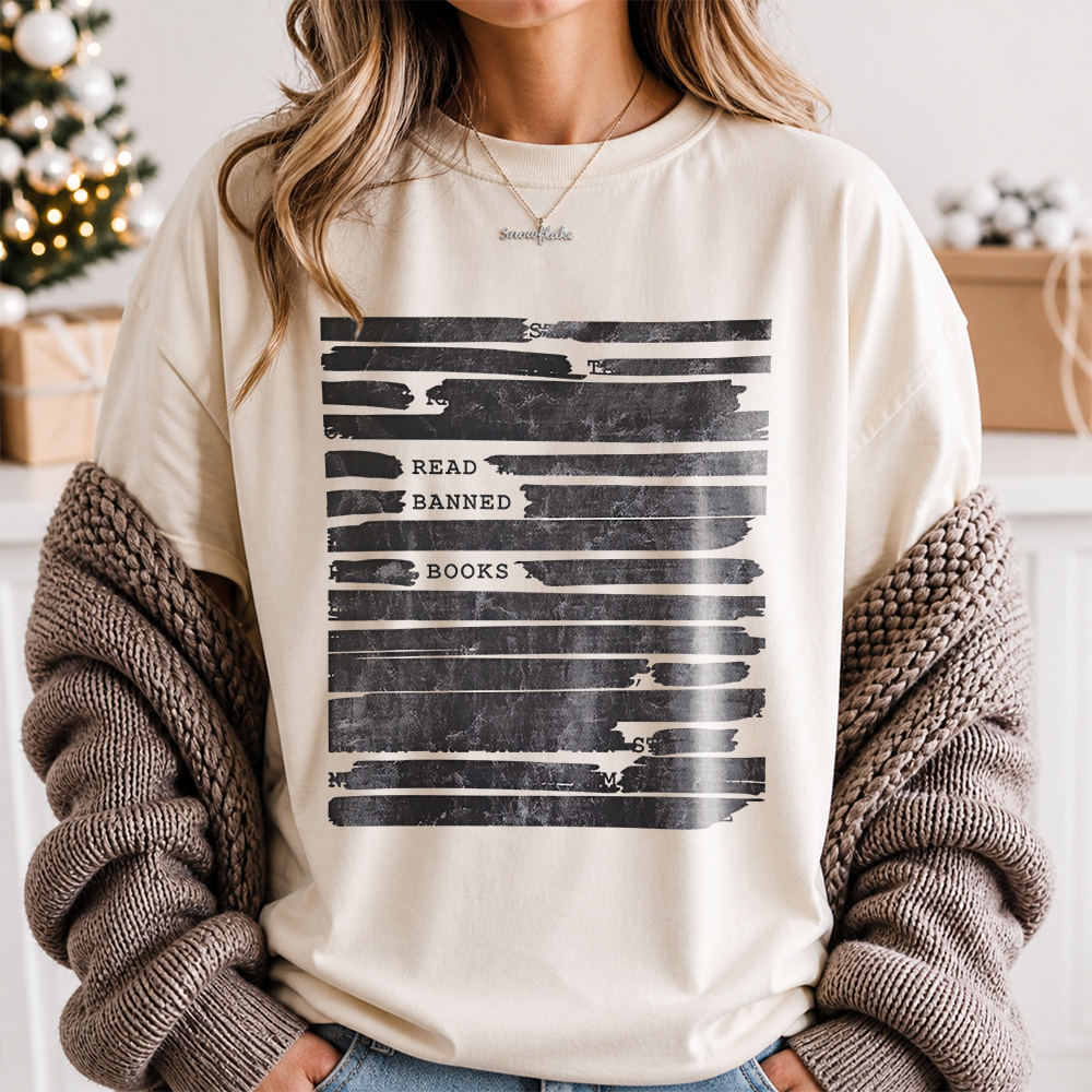 Vintage Book Lover T-Shirt – Read Banned Books Image 3 Vintage Book Lover T-Shirt - Read Banned Books 3