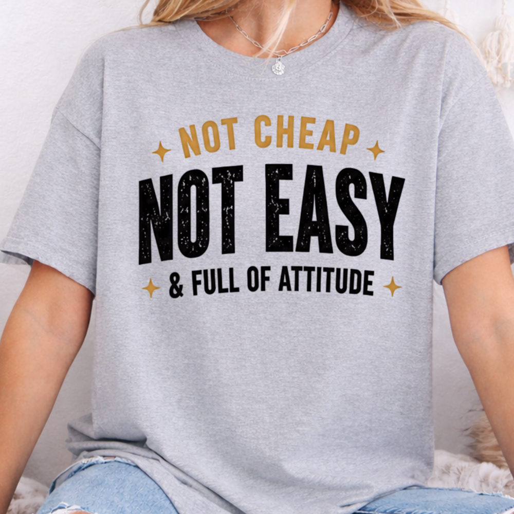 Adult Humor Shirt Not Cheap Not Easy & Full Of Attitude Sarcastic Tee 2