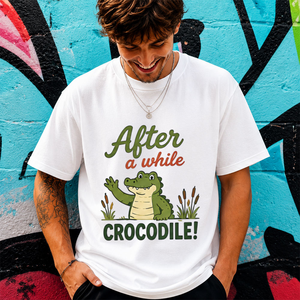 Funny Alligator Cartoon Shirt After A While Crocodile Graphic Tee 2