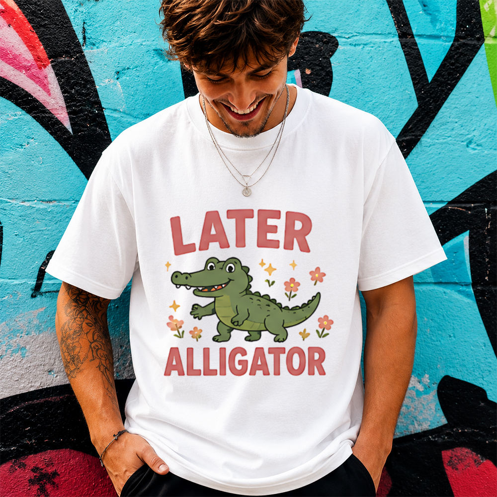 Funny Alligator Cartoon Shirt Talk to You Later Alligator 2