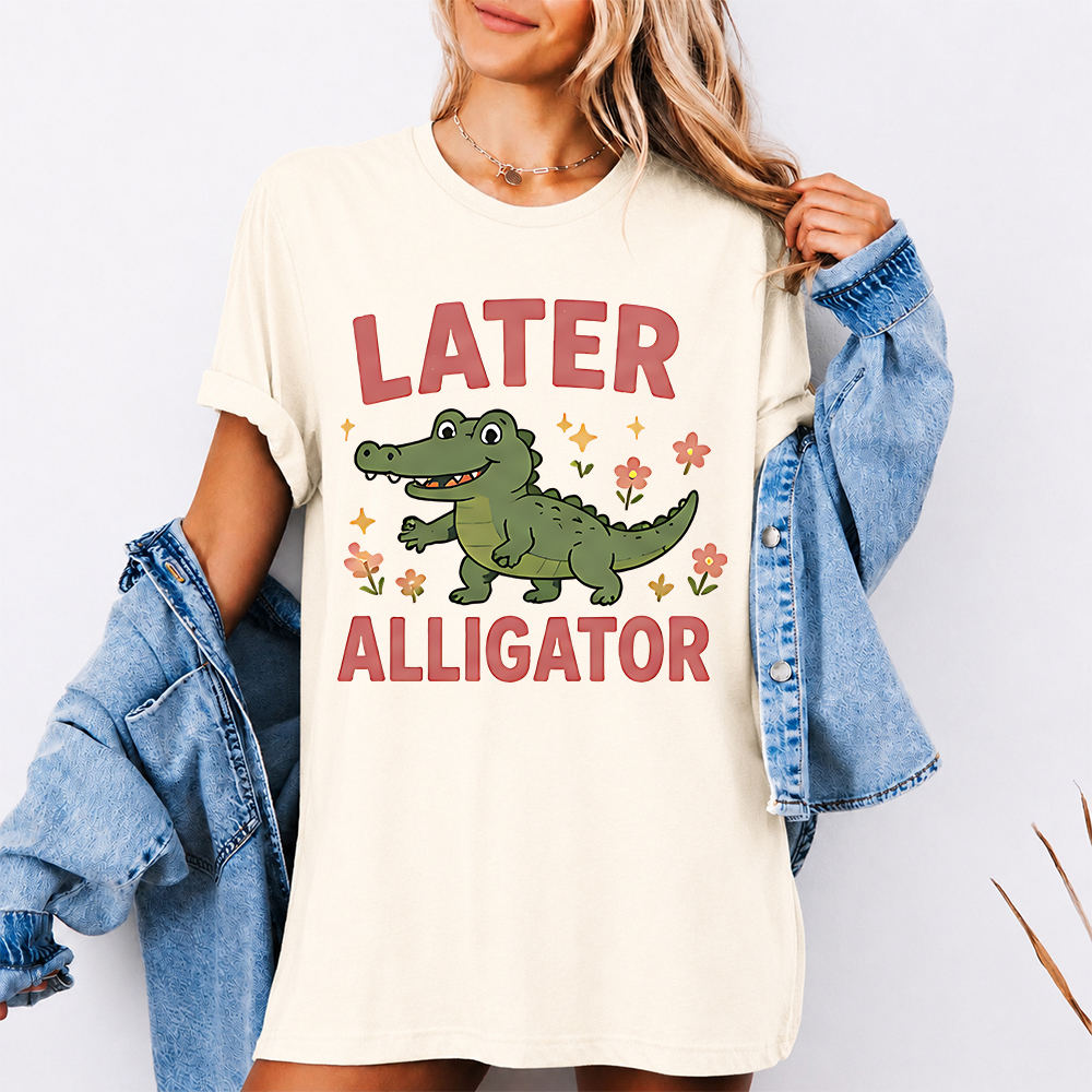 Funny Alligator Cartoon Shirt Talk to You Later Alligator